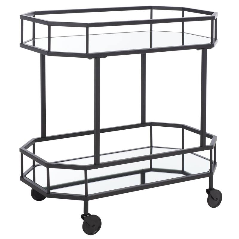 SAFAVIEH Katica 2-Tier Octagon Bar Cart - 29.6" x 16.5" x 29.8" - 30Wx17Dx30H
