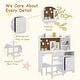 preview thumbnail 2 of 10, Kids Study Desk & Chair Set with Storage, Ergonomic Learning Table with Bookshelf for Ages 3–8