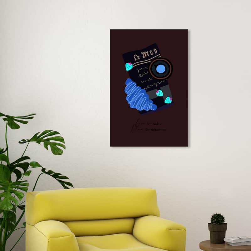 Wynwood Studio Canvas Food and Cuisine Each Day Blue and Light Blue Modern & Contemporary Wall Art Canvas Print - 30 x 20