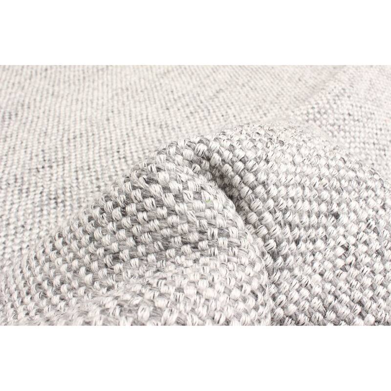 ECARPETGALLERY Braid weave Sienna Grey Wool Rug - 5'2 x 7'3