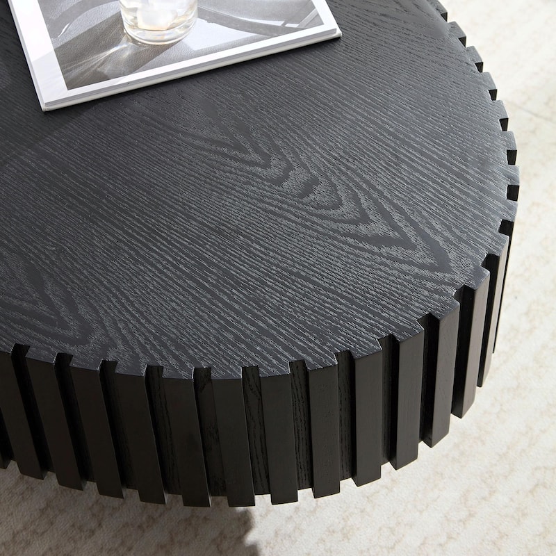 43.7 Inch Modern Handcrafted Drum Coffee Table