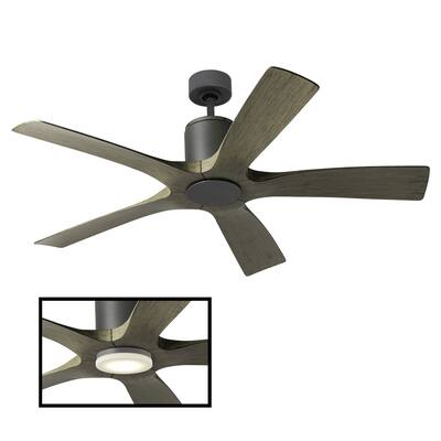 Aviator Indoor and Outdoor 5-Blade Smart Ceiling Fan 54in with Wall Control (Light Kit Sold Separately)