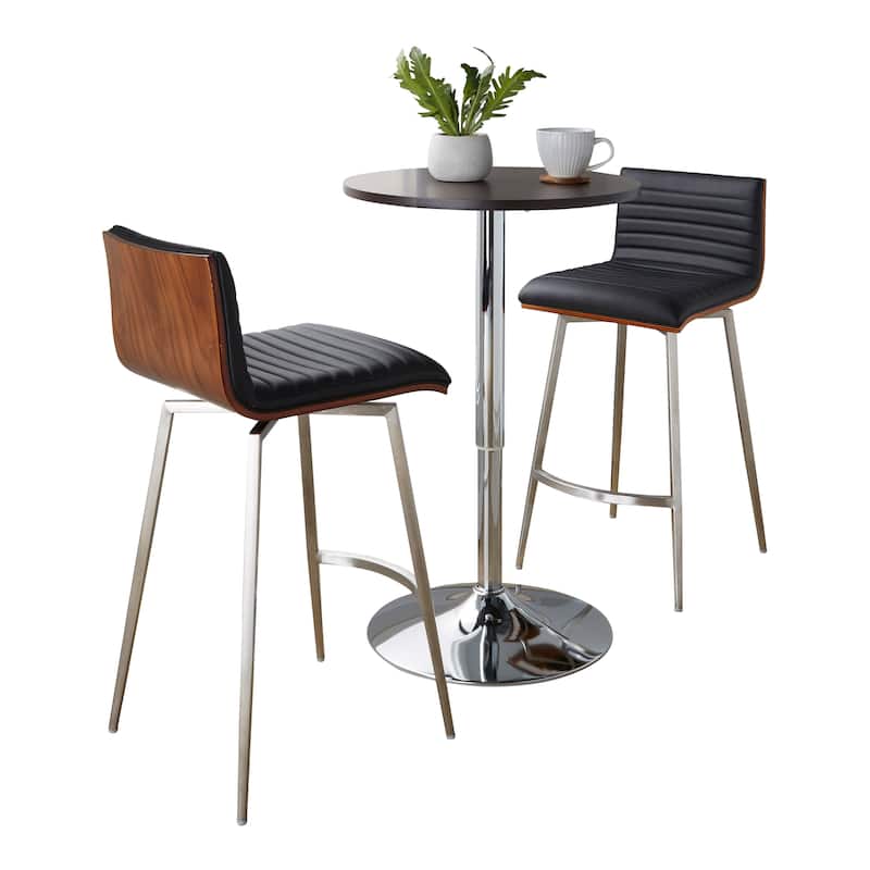 Porch & Den Oakberry-Mason Swivel 3-Piece Counter Height Dining Set