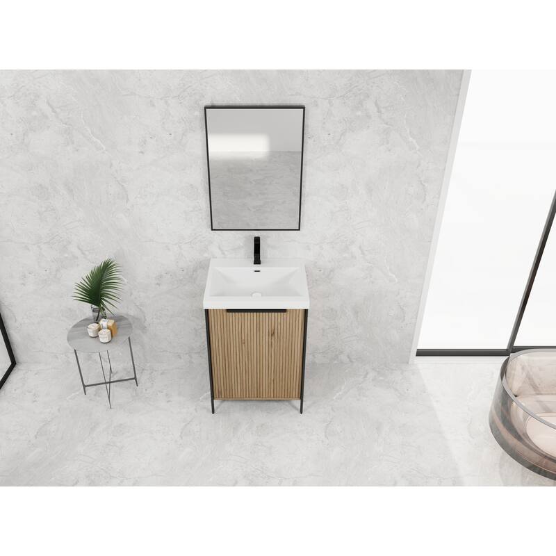 24" Freestanding Bathroom Vanity with Resin Sink