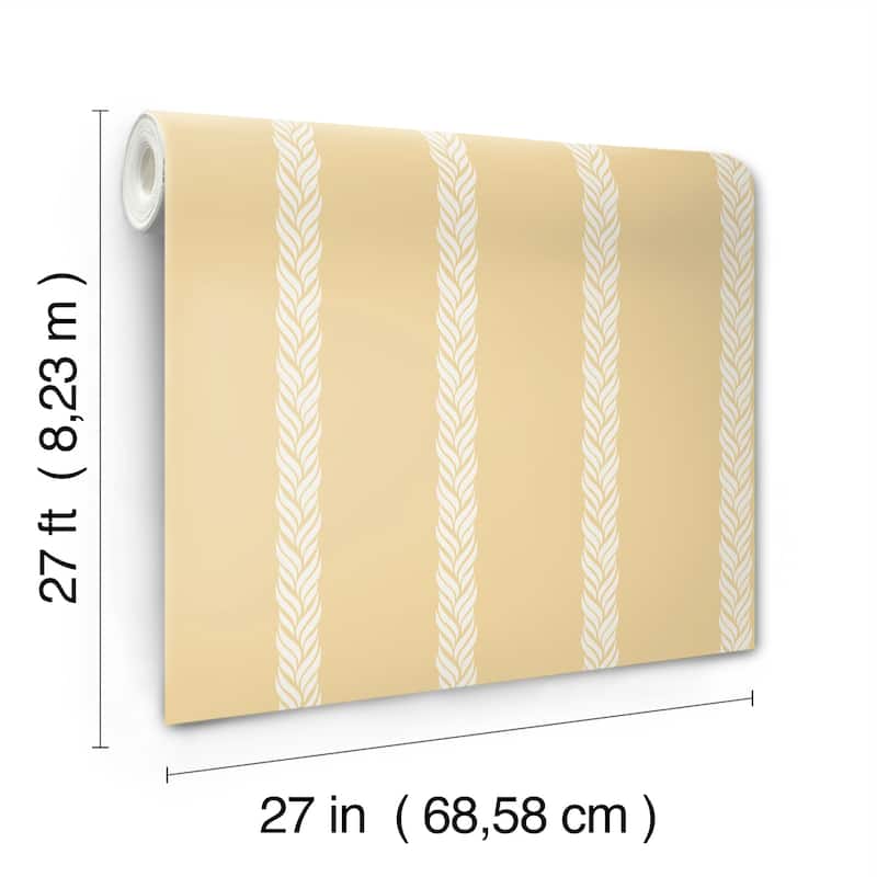 Ronald Redding Braided Stripe Yellow Wallpaper
