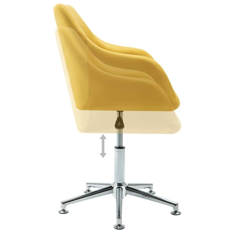 vidaXL Dining Chair 360 Degrees Swivel Accent Desk Chair with Arms Fabric - 21.7" x 20.9" x (30.7"-36.2")