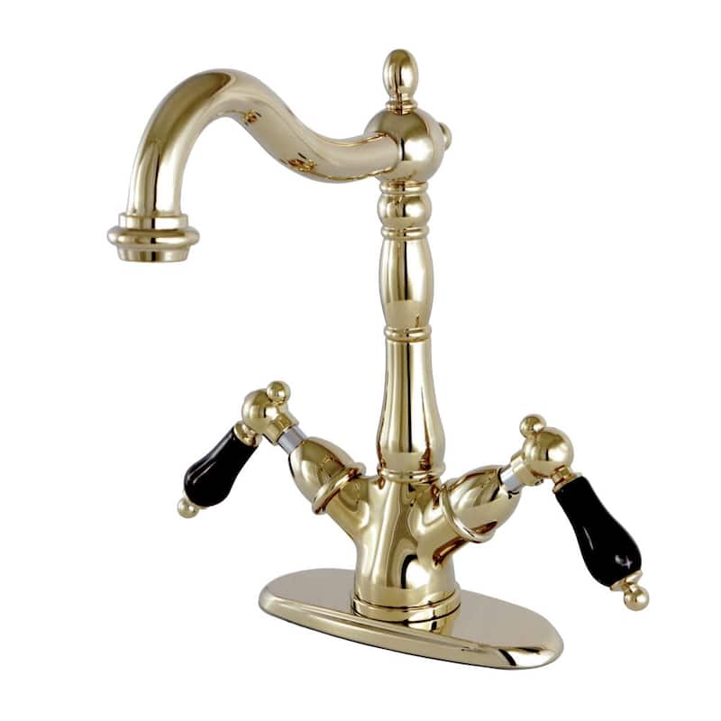 Kingston Brass Duchess 1.2 GPM Vessel Bathroom Faucet with Black - Polished Brass
