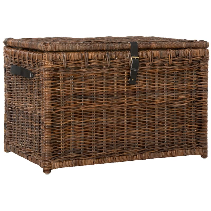 Happimess Michael 35" Wicker Storage Trunk, Brown - Butterscotch