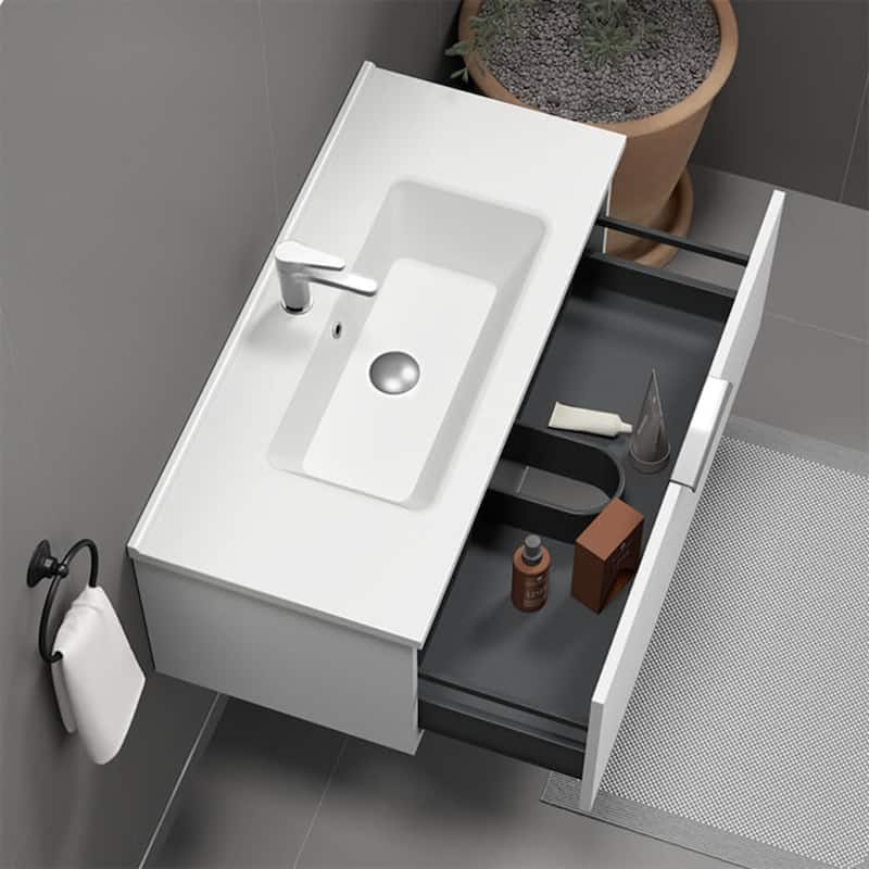 Nameeks Bodrum-3918-W Bodrum 40" Wall Mounted Single Basin Vanity Set