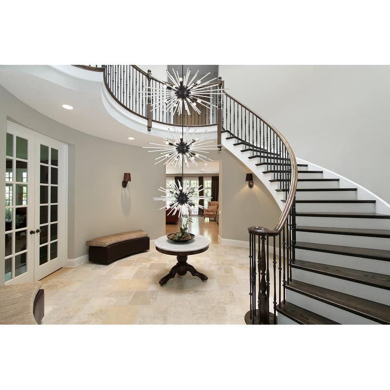 Indigo Home 46 inch three tiers crystal starburst chandelier