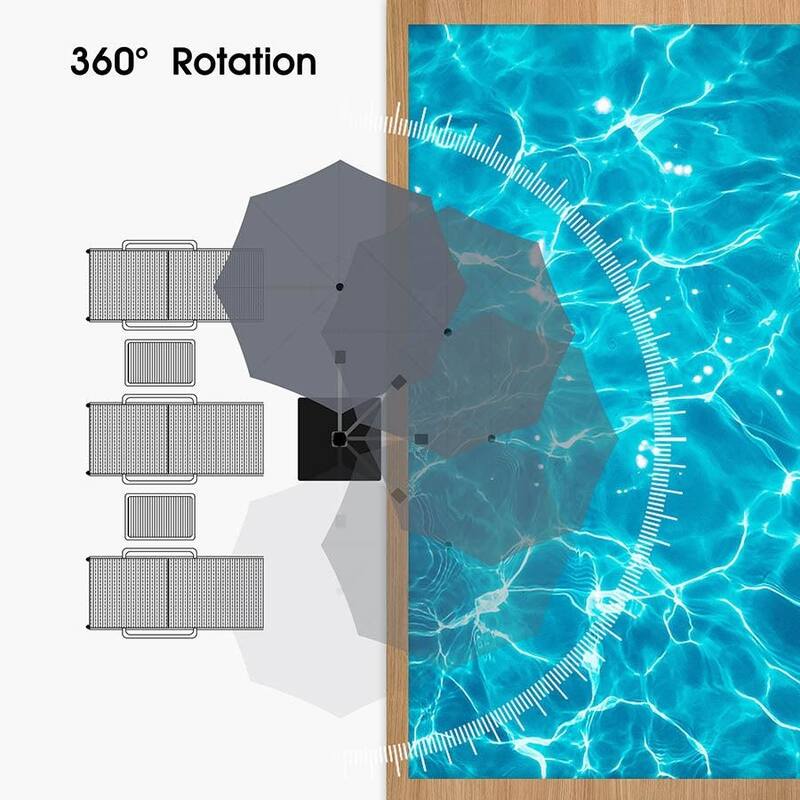 PURPLE LEAF 10 ft Double Top Round Windproof Offset Hanging Patio Umbrella