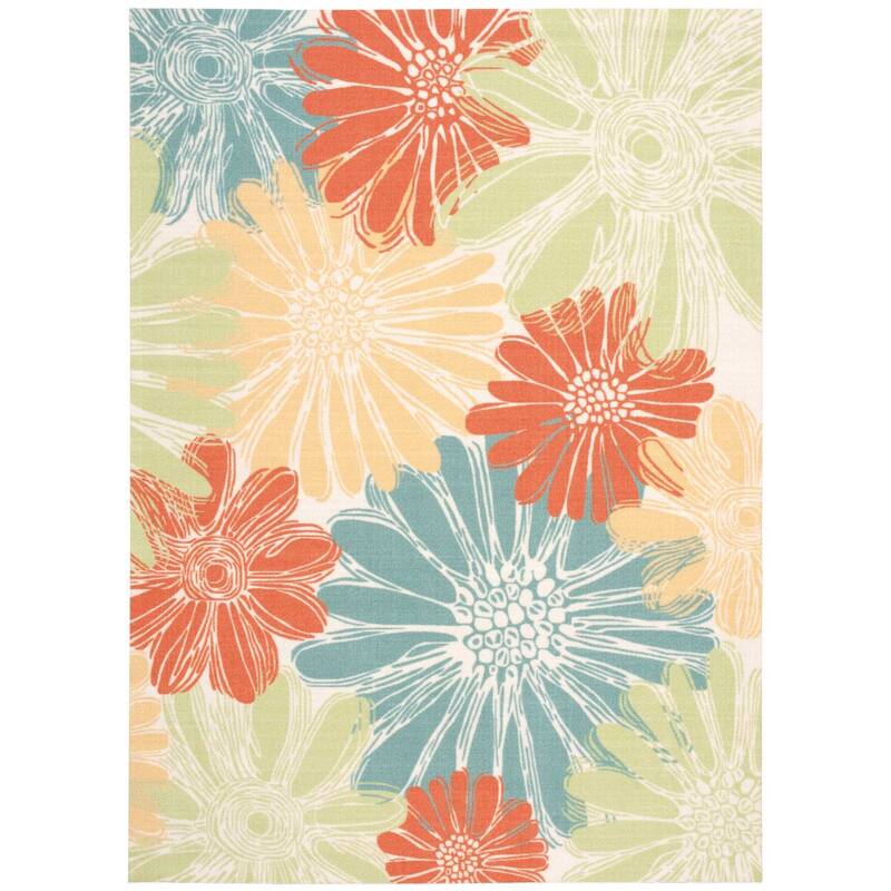 Ogunquit Indoor/Outdoor Abstract Floral Modern Rug by Havenside Home