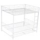 preview thumbnail 9 of 7, White Metal Bunk Bed with Bottom Shelf, Guardrails, Convertible