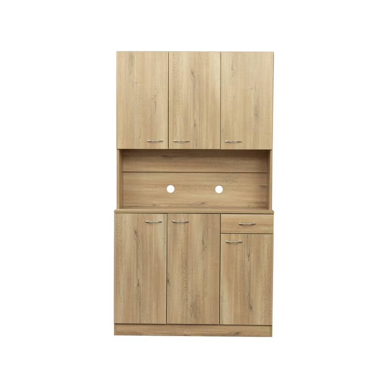 Classic 6 Door Design with Wooden Wardrobe with Drawers and Open Storage Space. for Bedroom Storage Cabinet Wardrobe