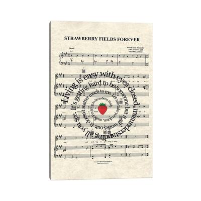iCanvas "Strawberry Fields Forever" by WordsAndMusicArt Canvas Print