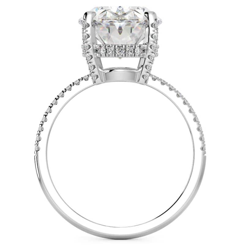 Certified 5.33Ct Oval Diamond Side Halo Engagement Ring Gold Lab Grown