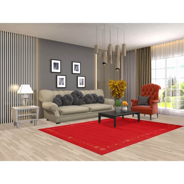 Tribal Gabbeh Indian Area Rug Handmade Contemporary Wool Carpet - 5'6"x 7'9"