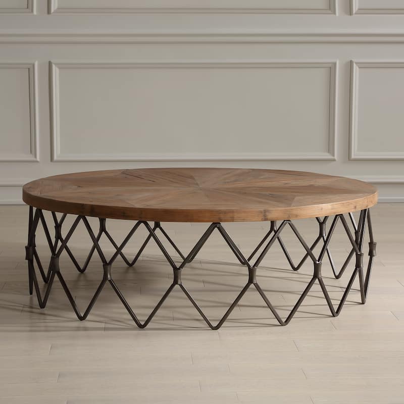 Uttermost Chain Reaction Wooden Coffee Table - 54"W x 17"H x 54"D