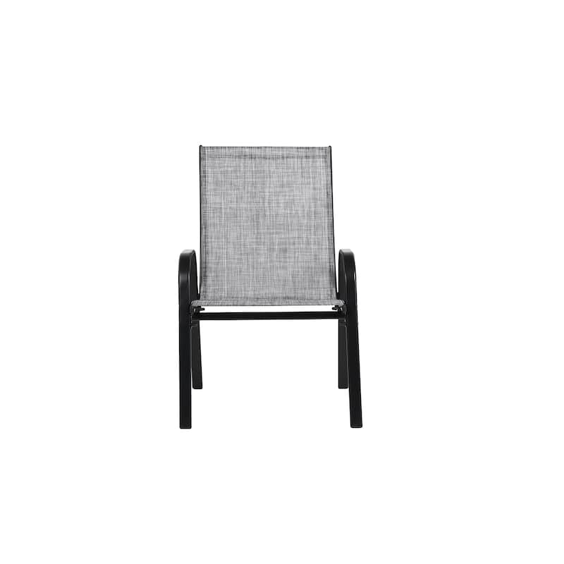 4 Piece Patio Chairs, Outdoor Camping Chairs with Breathable Textilene Fabric, Set of 2 Garden Chairs with Armrest High Backrest