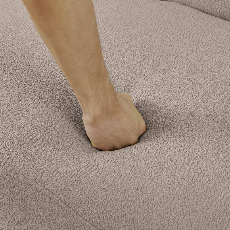 Roomfitters Curved Modular Sectional Sofa in Lamb's Wool Fabric, Modern Compressed Sofa No Assembly, Cozy for Living Room