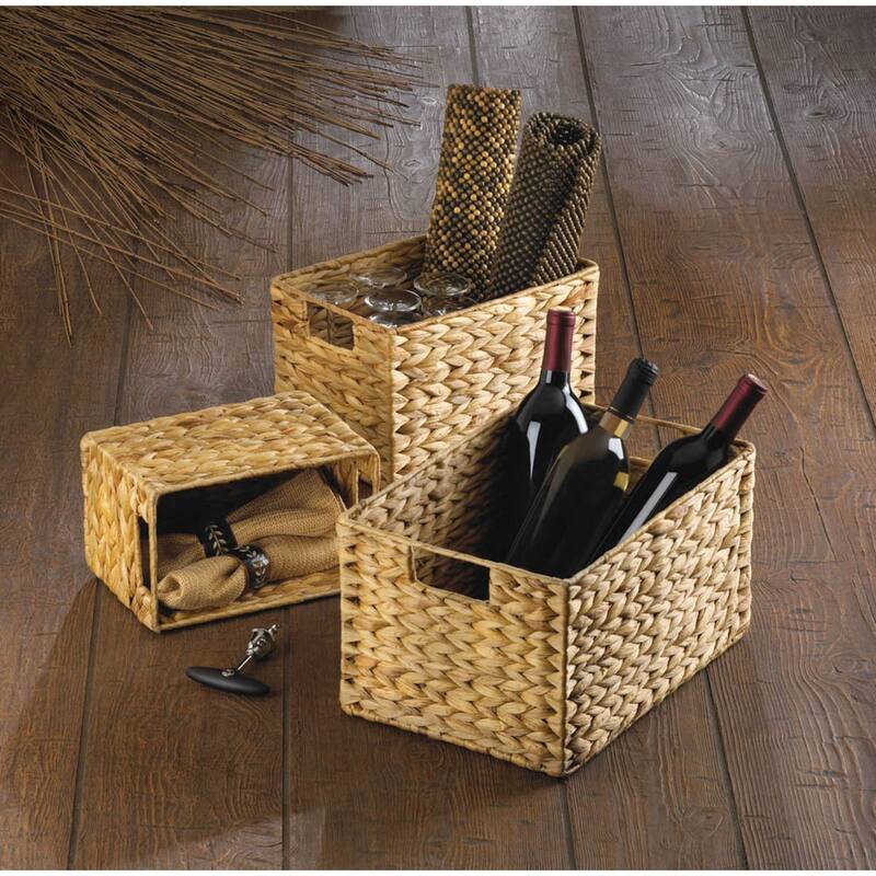 Rectangular Nesting Baskets - 14" - Brown - Set of 3
