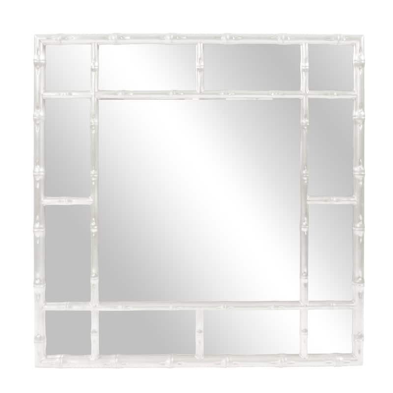 Allan Andrews Bamboo Mirror - Glossy White - 40" x 40" x 2
