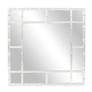 Allan Andrews Bamboo Mirror - Glossy White - 40" x 40" x 2