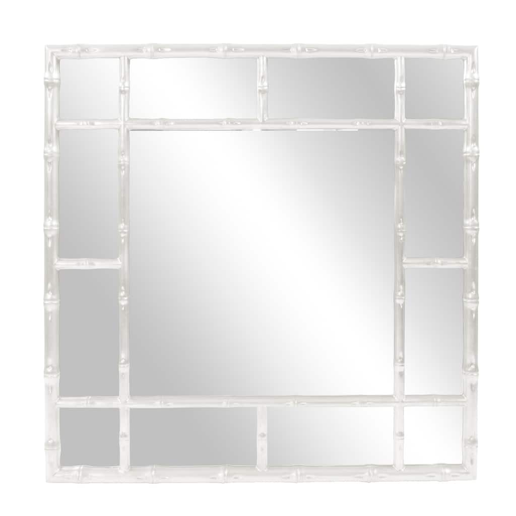 Allan Andrews Bamboo Mirror - Glossy White - 40" x 40" x 2