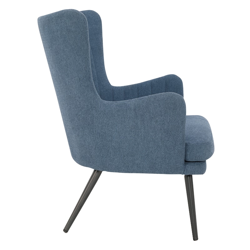 Jenson Accent Chair with Fabric and Grey Legs