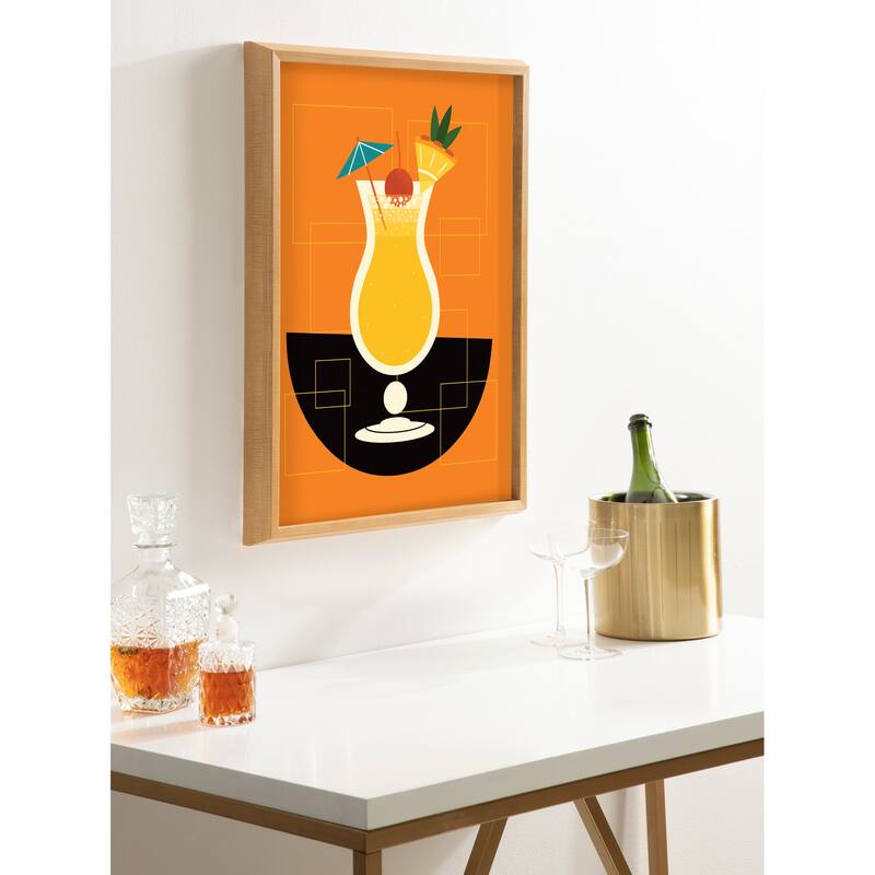 Kate and Laurel Blake Pina Colada Framed Printed Art by Amber Leaders