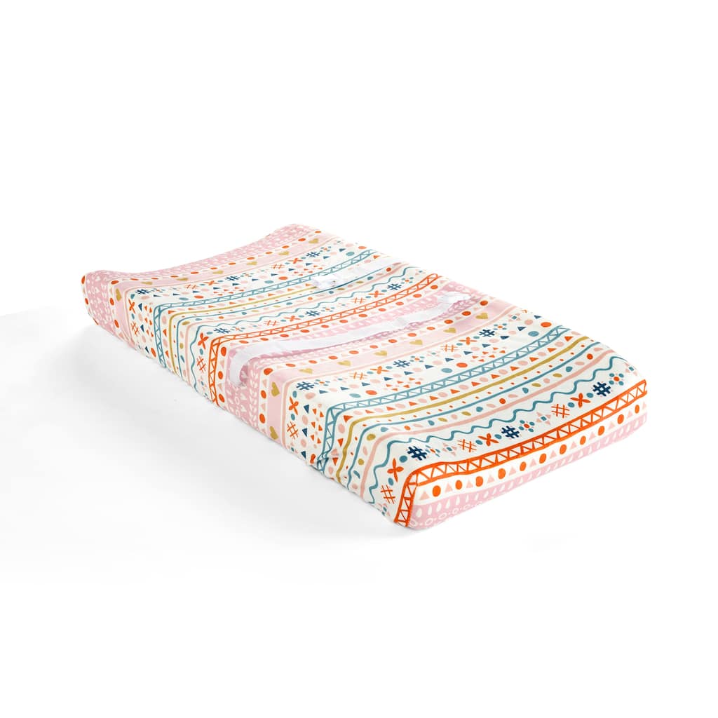 Lush Decor Boho Metallic Hearts Soft & Plush Changing Pad Cover - 32" x 16"