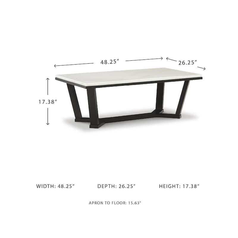Signature Design by Ashley Fostead White / Dark Brown Rectangular Coffee Table - 48"W x 26"D x 18"H