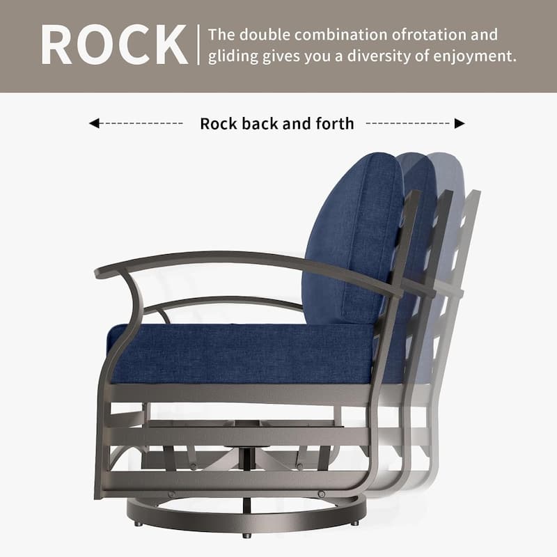 Kullavik Aluminum Corner Sofa Set, Patio Outdoor Sectional Sofa Set with Armrests and Footrests