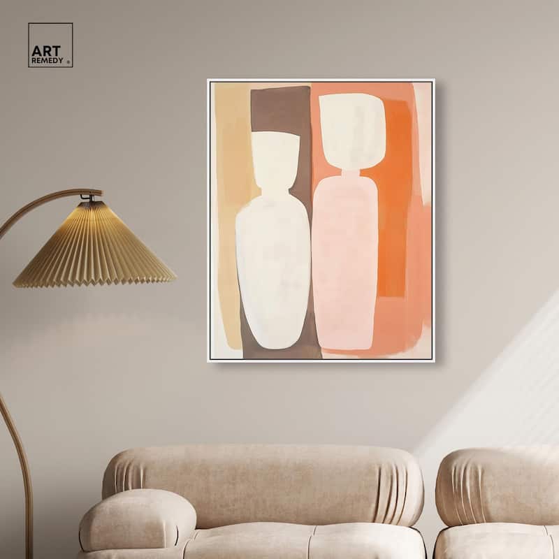 Pink Meets Clay I Canvas by Art Remedy