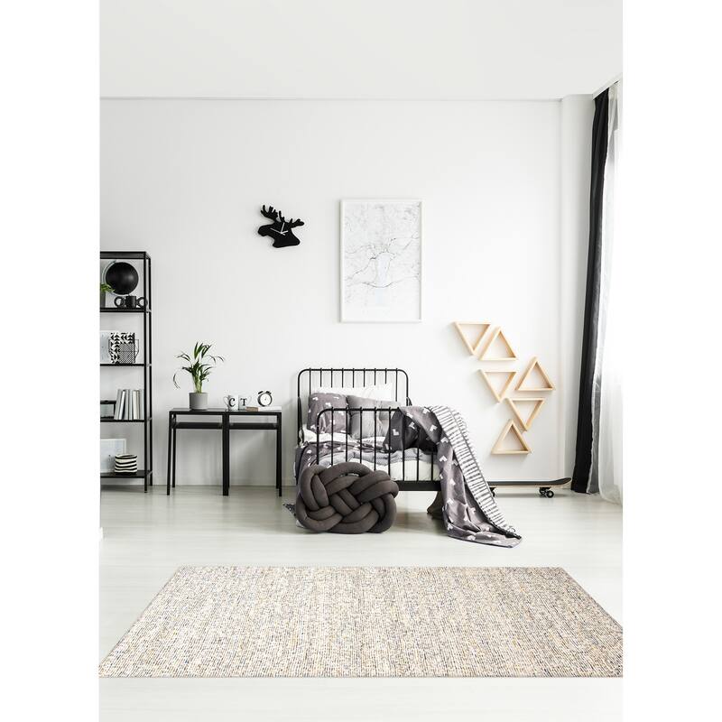 ECARPETGALLERY Braid weave Sienna Cream Wool Rug - 5'5 x 7'5