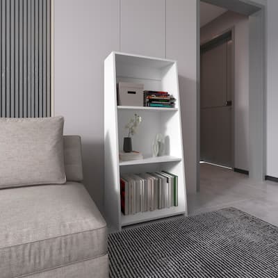 47" H Bookcase with 3 shelves, Durable Engineered Wood Frame, for Organizing Books and Decor