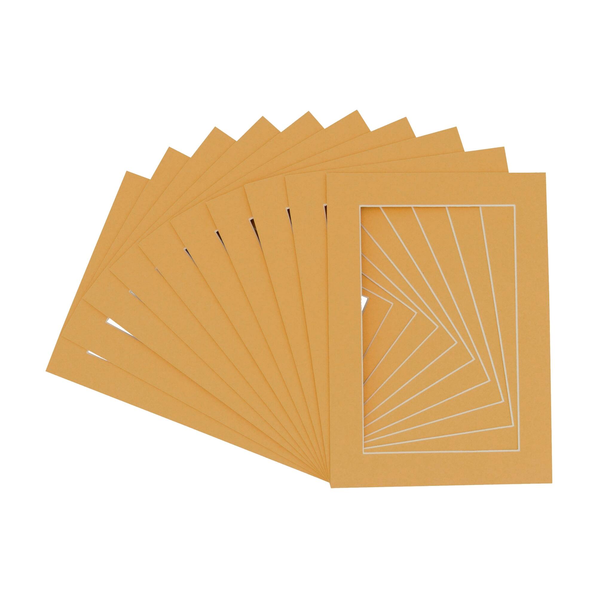 5x7 Mat Bevel Cut for 4x6 Photos Acid Free Topaz Orange Precut