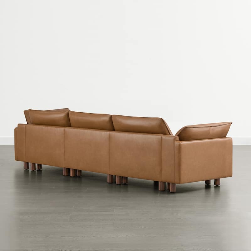 Spruce & Spring Modular Cloud Couch Sofa with Wood Legs for Living Room