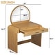 preview thumbnail 6 of 22, 39" Makeup Vanity Desk Bedroom Dressing Table with Curved Touch LED Light Makeup Mirror