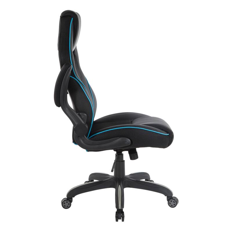 Xeno Gaming Chair in Faux Leather with Color Accents