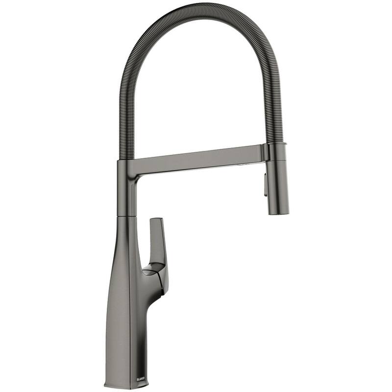 Blanco Rivana 1.5 GPM Single Hole Pre-Rinse Pull Out Kitchen Faucet - Satin Dark Steel