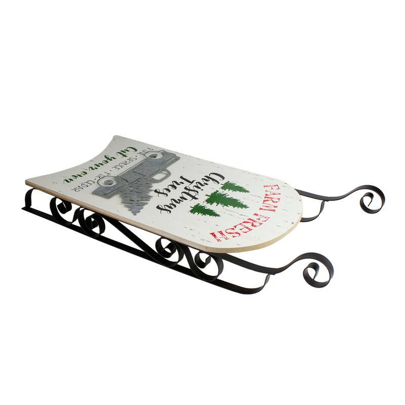 26" White and Green Fresh Christmas Trees Slay Decoration