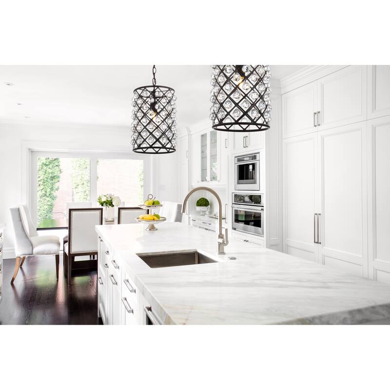 Toronto Crystal/Metal LED Pendant, by JONATHAN Y