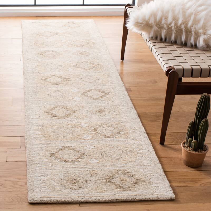 SAFAVIEH Handmade Capri Farideh Contemporary Wool Rug - 2'3" x 9' Runner - Beige