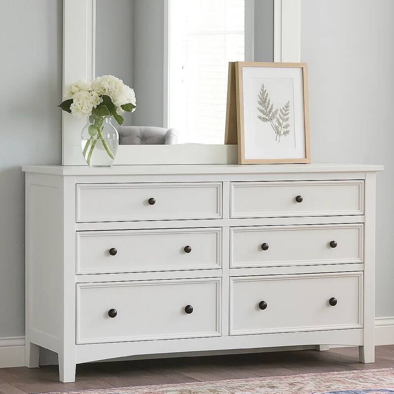 Yoza 38 x 47 Dresser Mirror, Modern, High Gloss White Laminate Finish