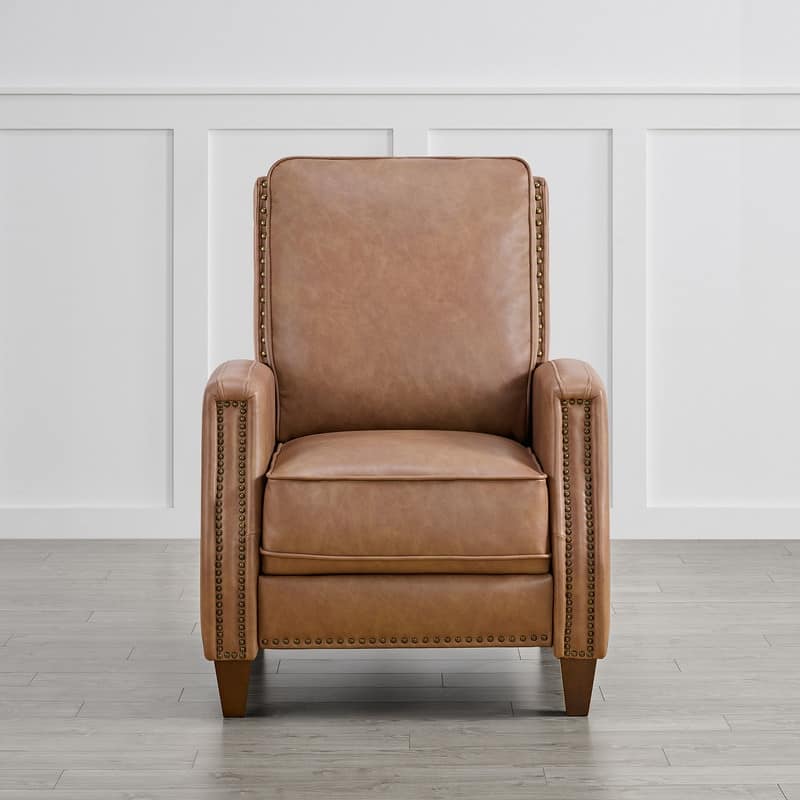 Spruce & Spring Alston Push Back Recliner Chair with Nailhead Trims for Living Room
