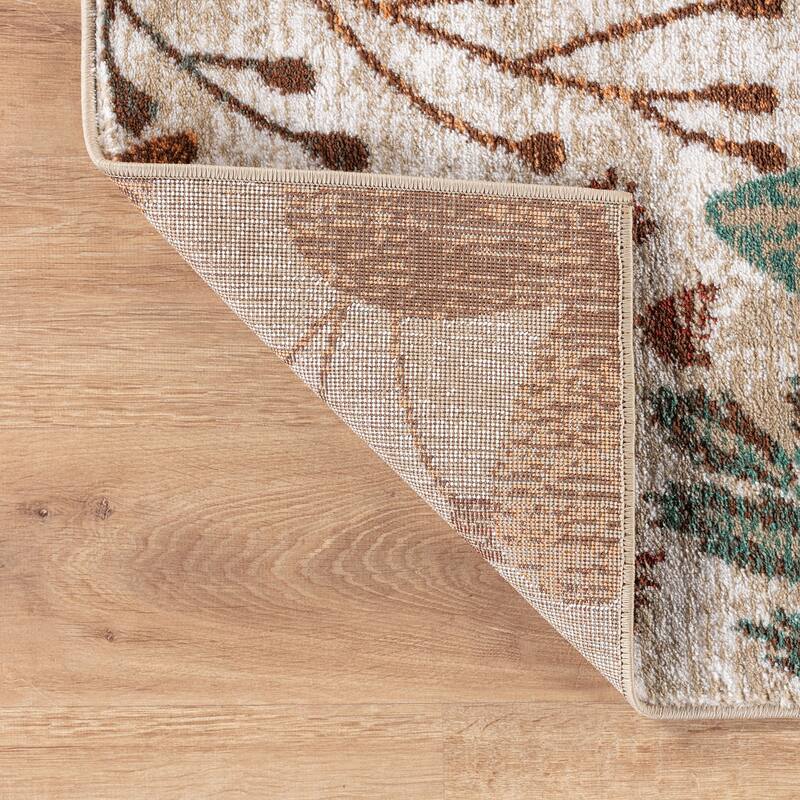 Beige Multi Garden Floral Stylish and Durable Area Rug
