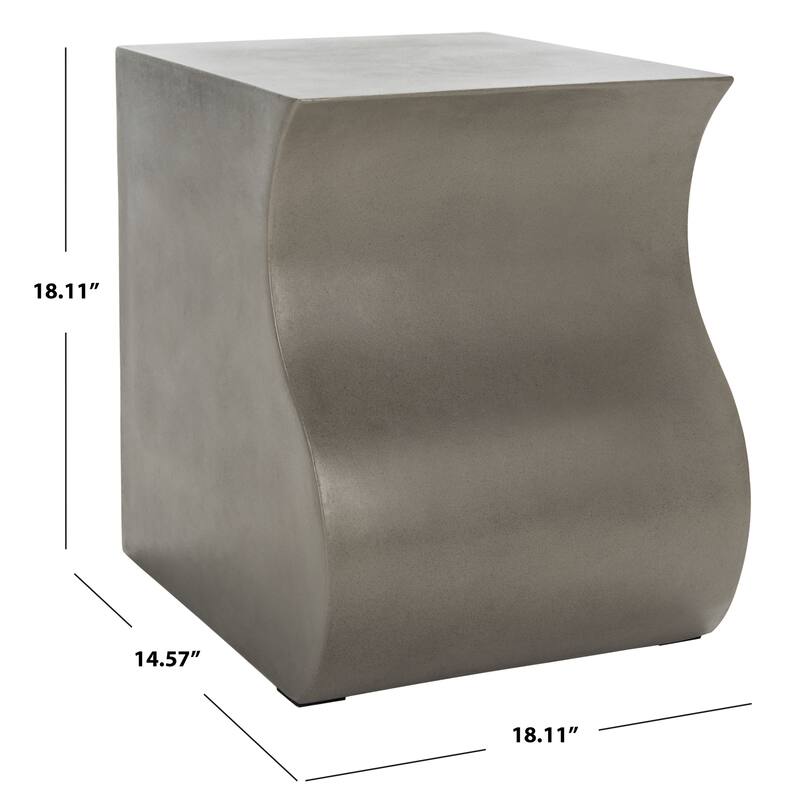 SAFAVIEH Outdoor Nastafa Concrete Accent Stool - 18.11" W x 14.57" L x 18.11" H - 18Wx15Dx18H