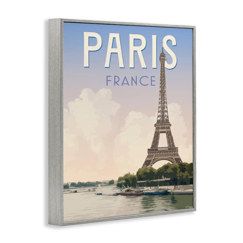 Stupell Paris Tower Landmark Framed Giclee Art Design By Victoria Barnes