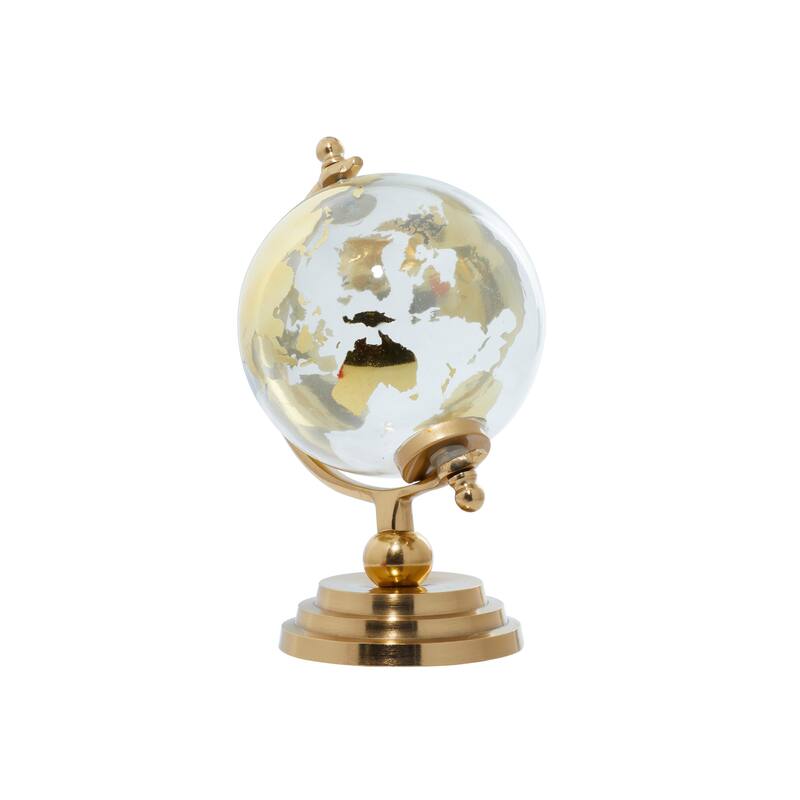 Multi Color Metal and Glass Glam Traditional World Desk Globe